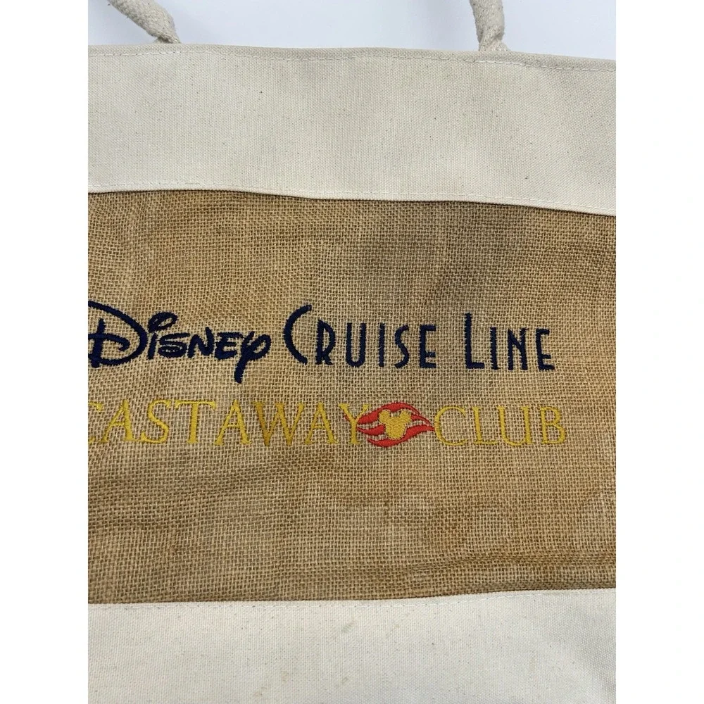 Disney Cruise Line Castaway Club Canvas Burlap Beach Tote Bag weekender